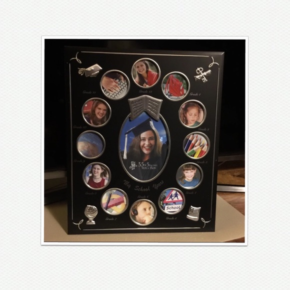 My School Years Photo Papercut Frame Apple Design School Years Picture Frame Personalized With Any Name Stone Gray